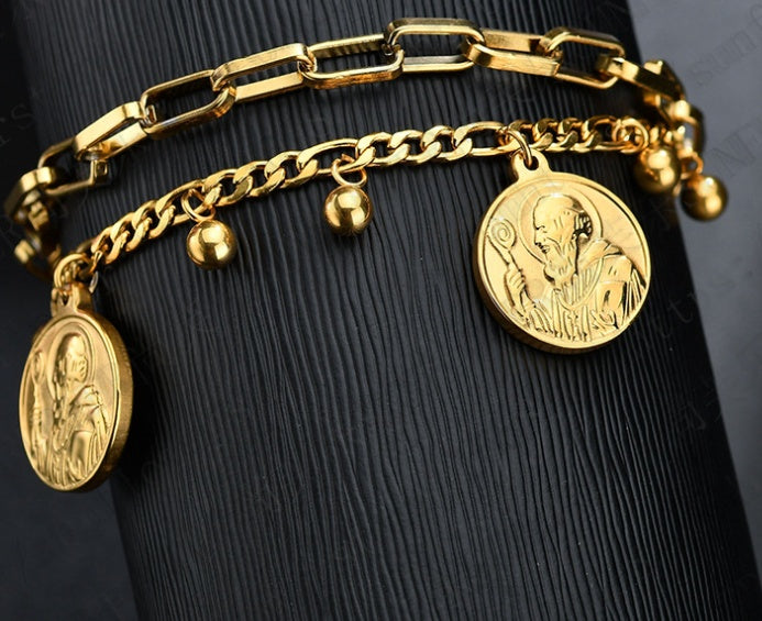 Bracelet Acier Inoxydable Avec Tête De Jésus