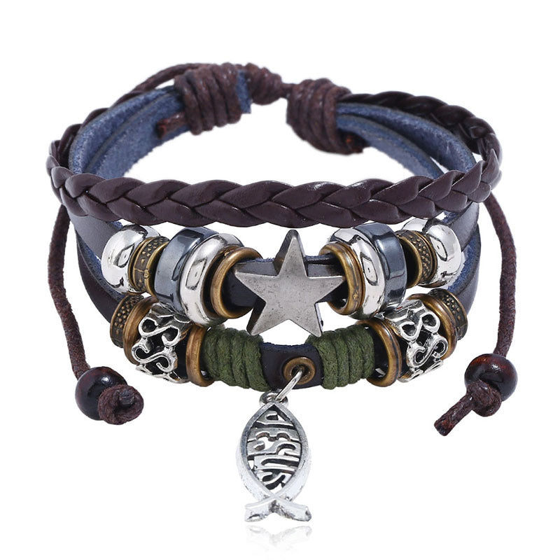 Leather Beaded Bracelet