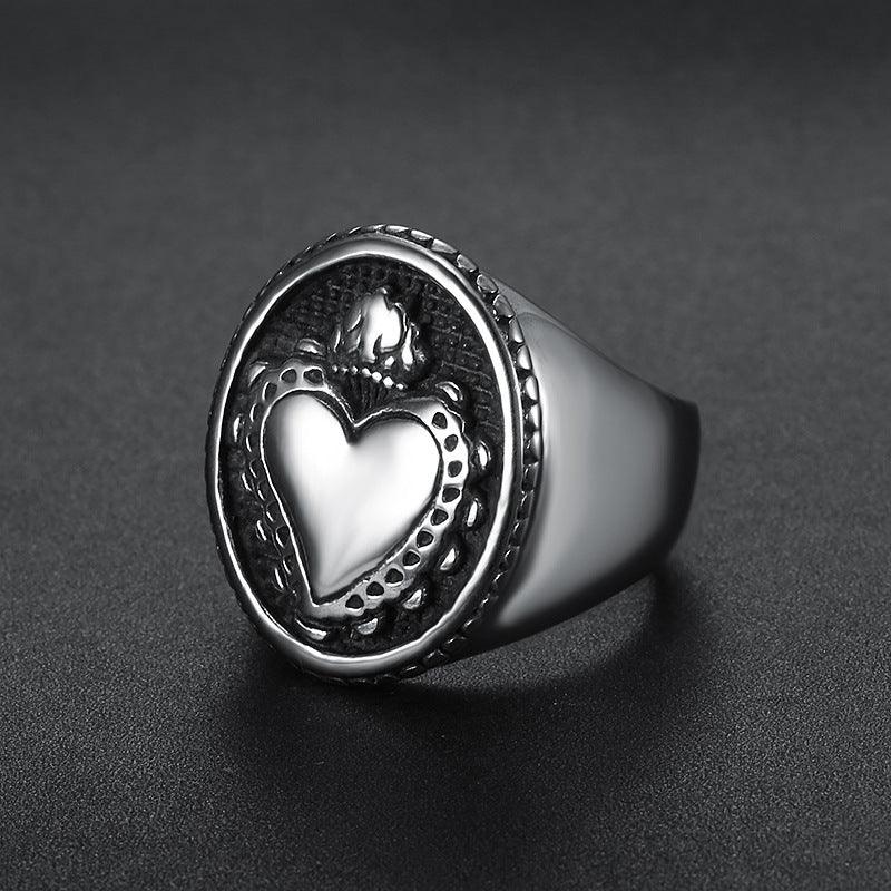 Bague Vintage Sacré-Cœur de Jésus