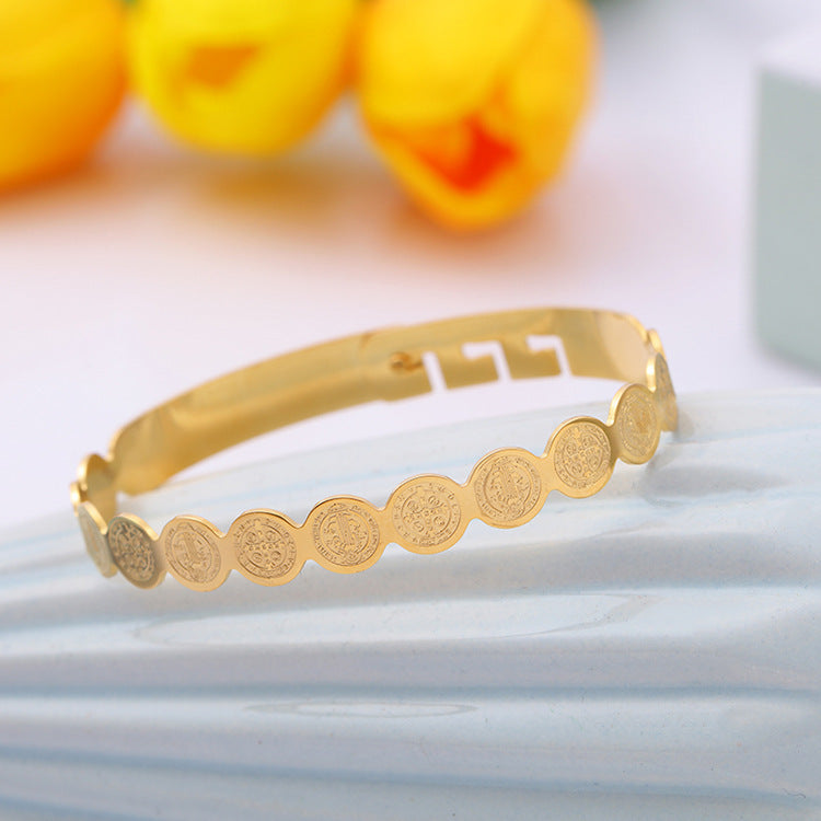 Bracelet Ajustable en Acier Inoxydable avec Versets Bibliques