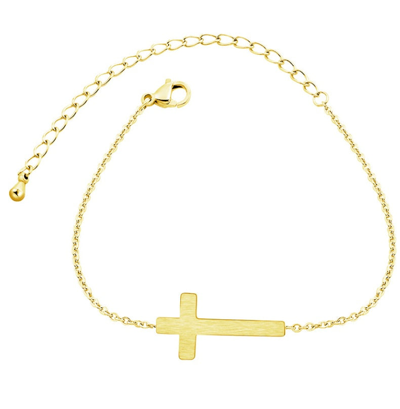 Bracelet Croix De Jésus En Argent Et Or