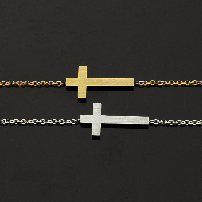 Bracelet Croix De Jésus En Argent Et Or