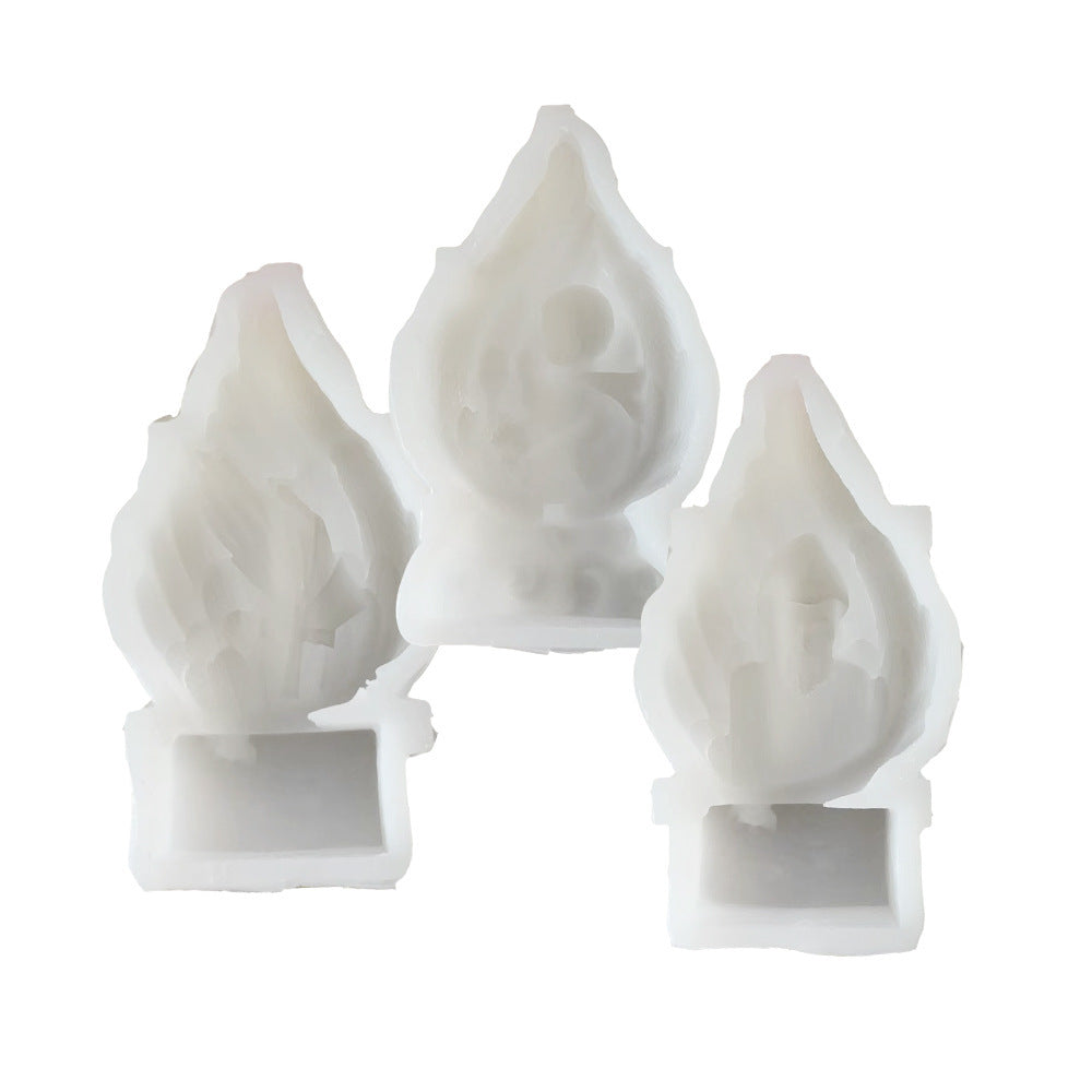 Moule en Silicone pour Bougie - Ailes d'Ange avec Prière de Jésus