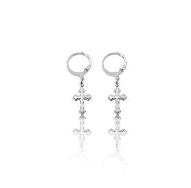 Vintage Jesus Cross Earrings