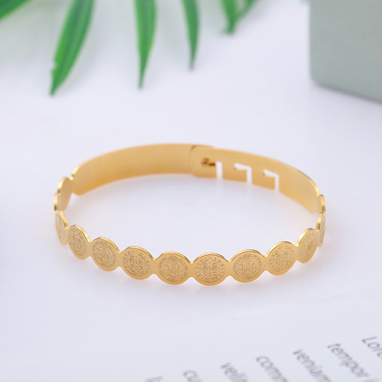 Bracelet Ajustable en Acier Inoxydable avec Versets Bibliques