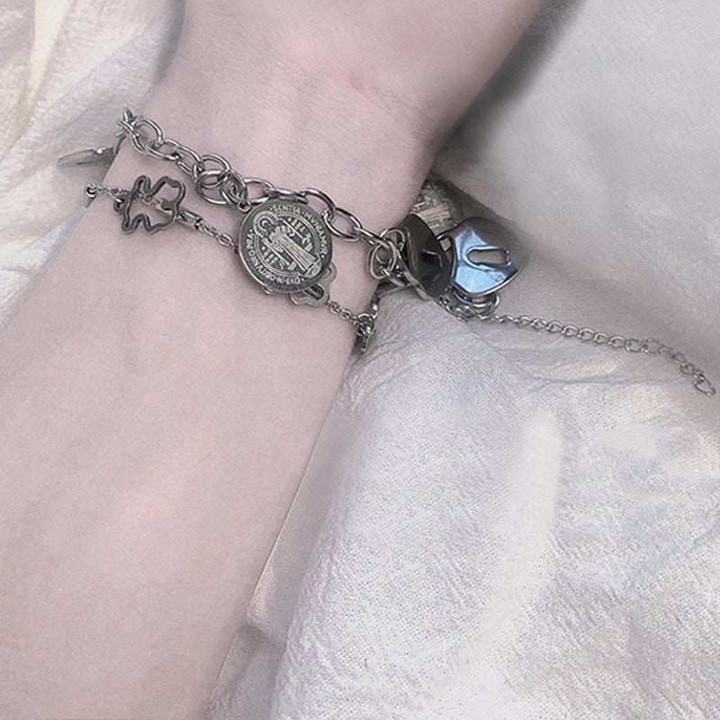 Bracelet Pendentif Cœur et Cadenas de Jésus