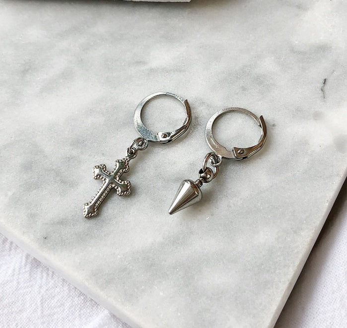 Vintage Jesus Cross Earrings