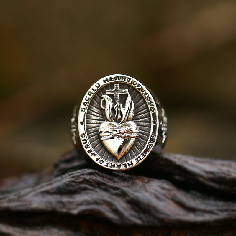 Bague Vintage Sacré-Cœur de Jésus