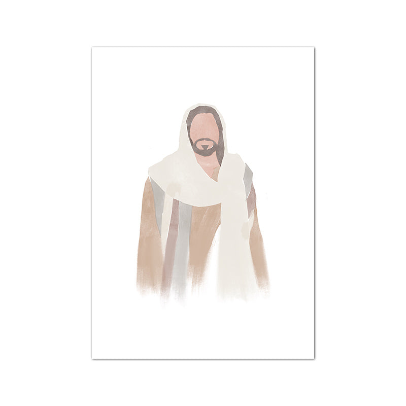 Peinture Aquarelle Artistique de Jésus-Christ sur Toile Décorative