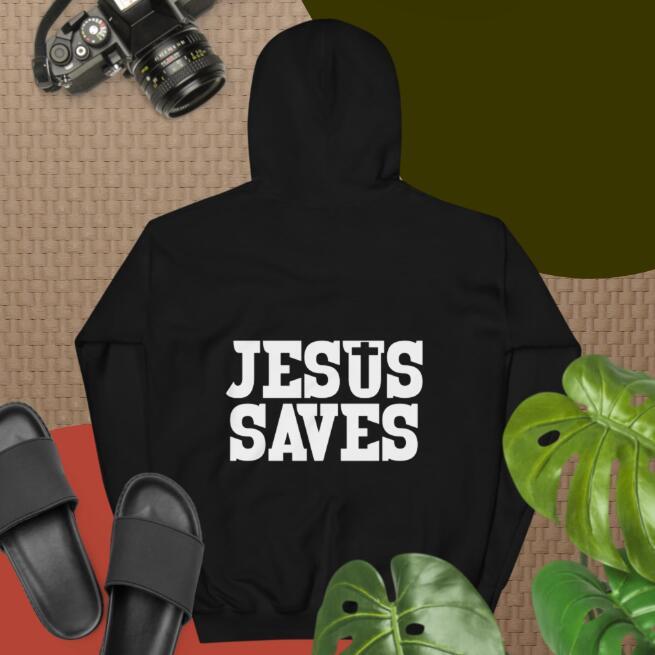 Le hoodie imprimé "Jesus Saves"