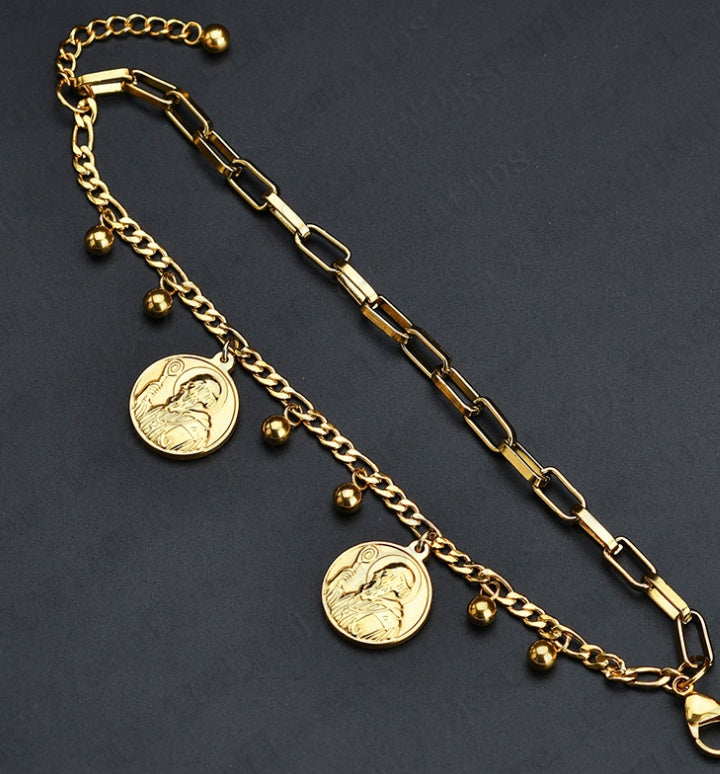 Bracelet Acier Inoxydable Avec Tête De Jésus