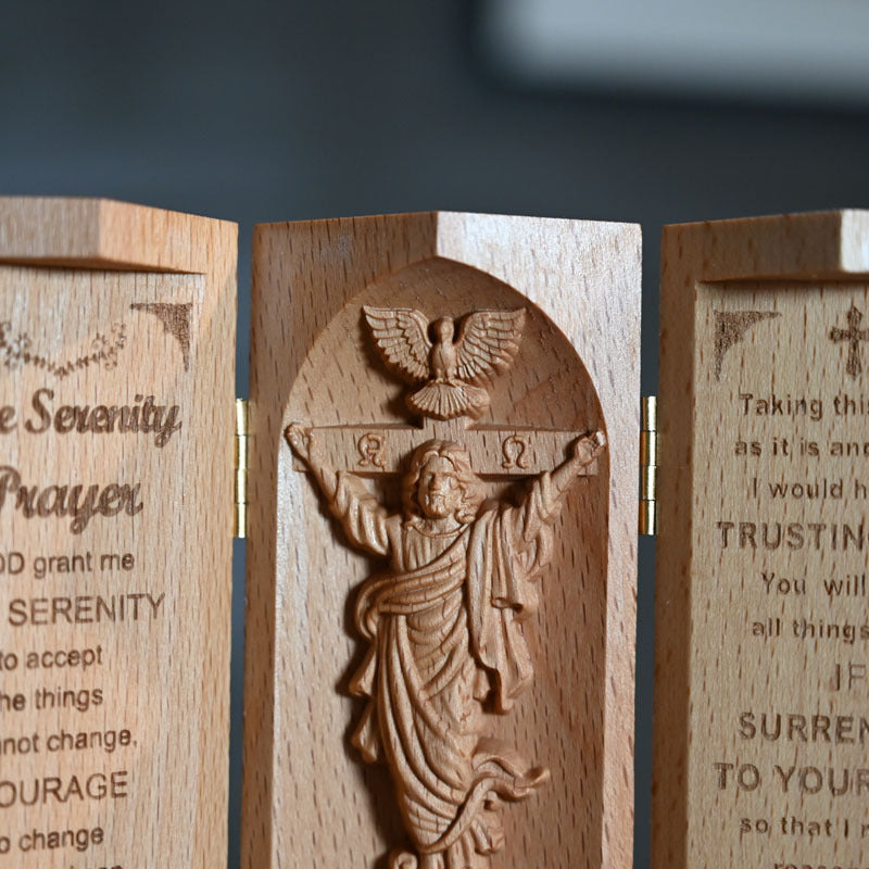 Boîte Triptyque en Hêtre avec Jésus
