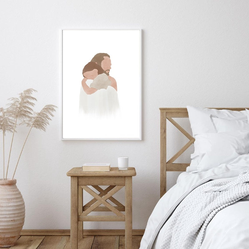 Peinture Aquarelle Artistique de Jésus-Christ sur Toile Décorative