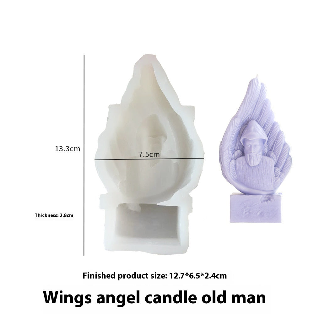 Moule en Silicone pour Bougie - Ailes d'Ange avec Prière de Jésus