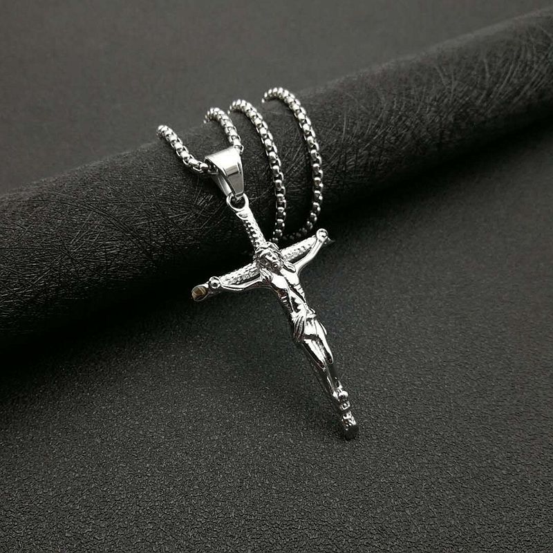Jésus en Acier Titanium Doré