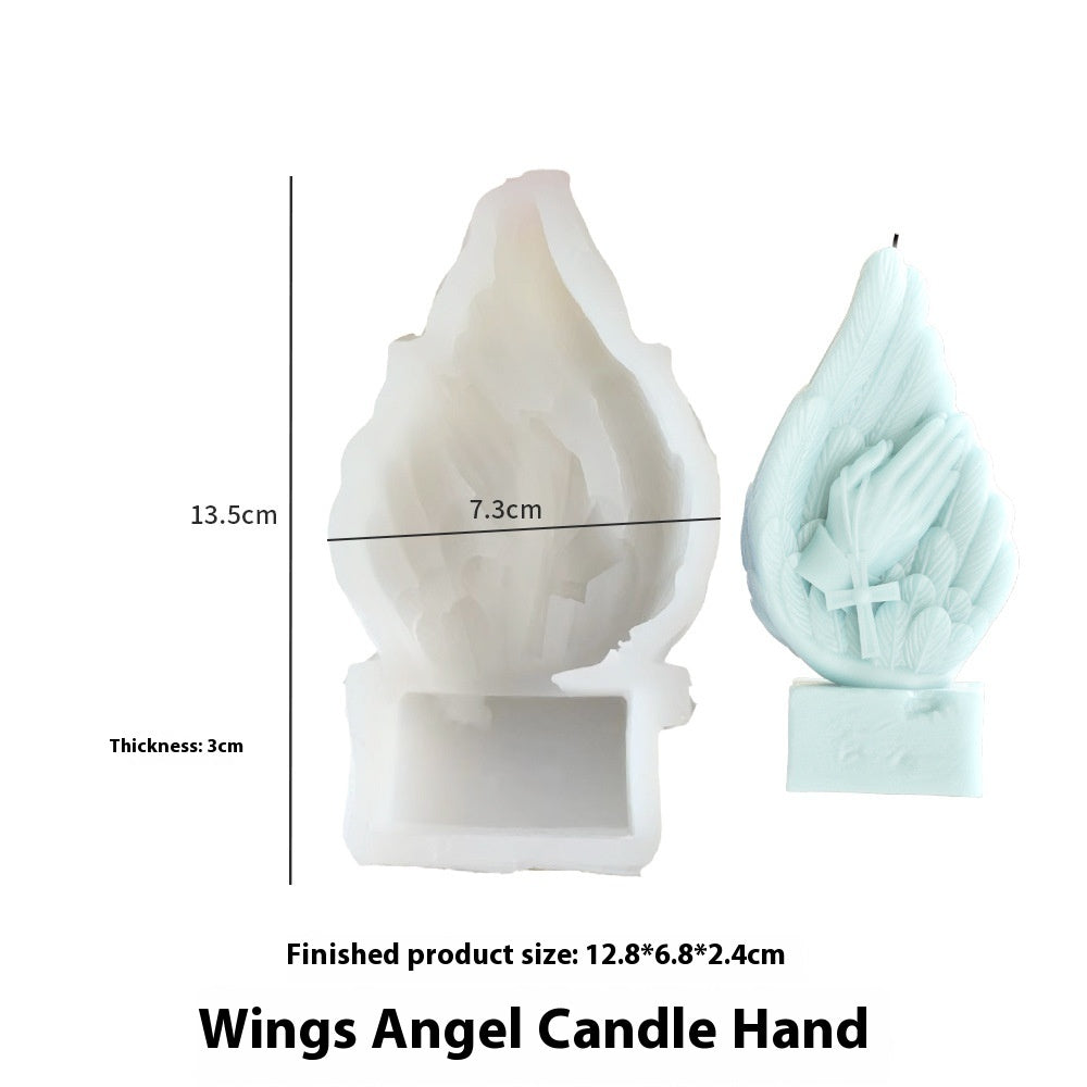 Moule en Silicone pour Bougie - Ailes d'Ange avec Prière de Jésus