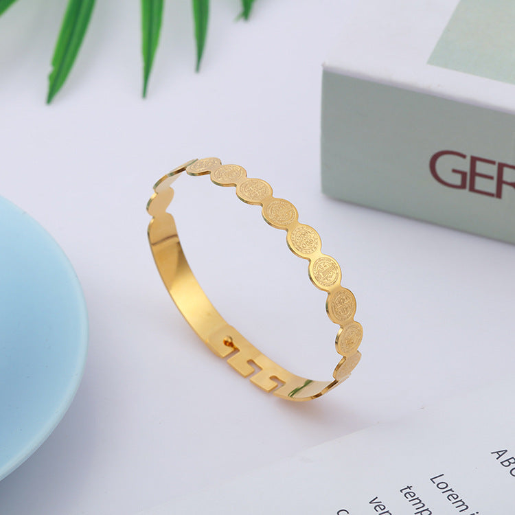 Bracelet Ajustable en Acier Inoxydable avec Versets Bibliques
