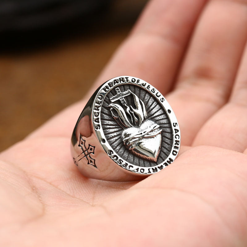 Bague Vintage Sacré-Cœur de Jésus
