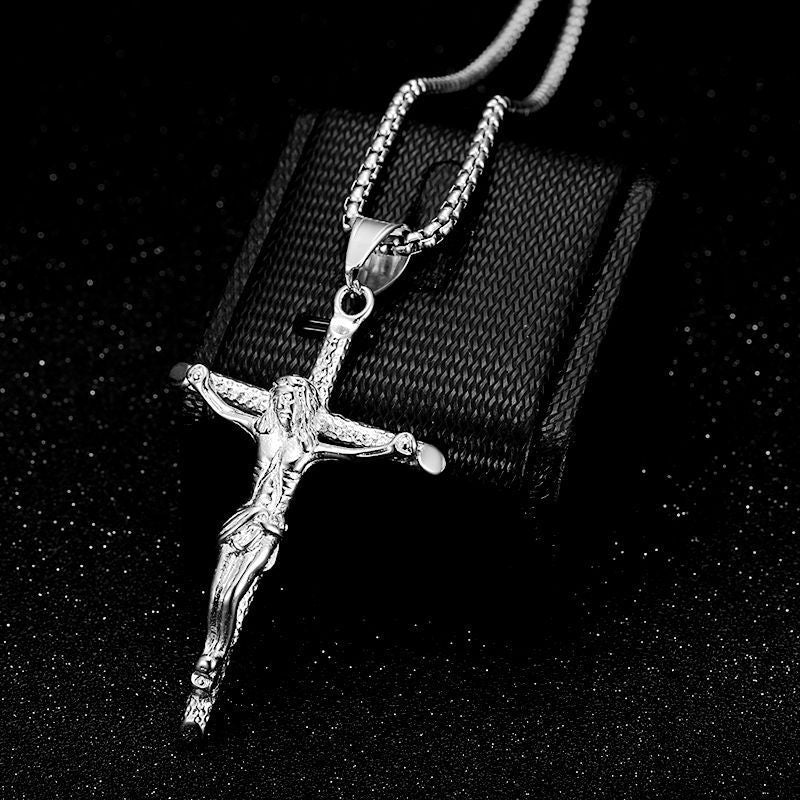 Jésus en Acier Titanium Doré
