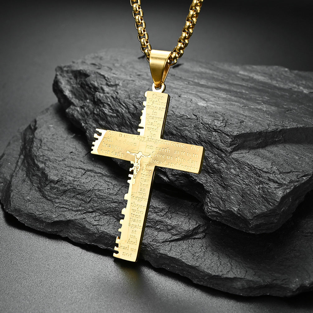 Jesus Cross Necklace With Words