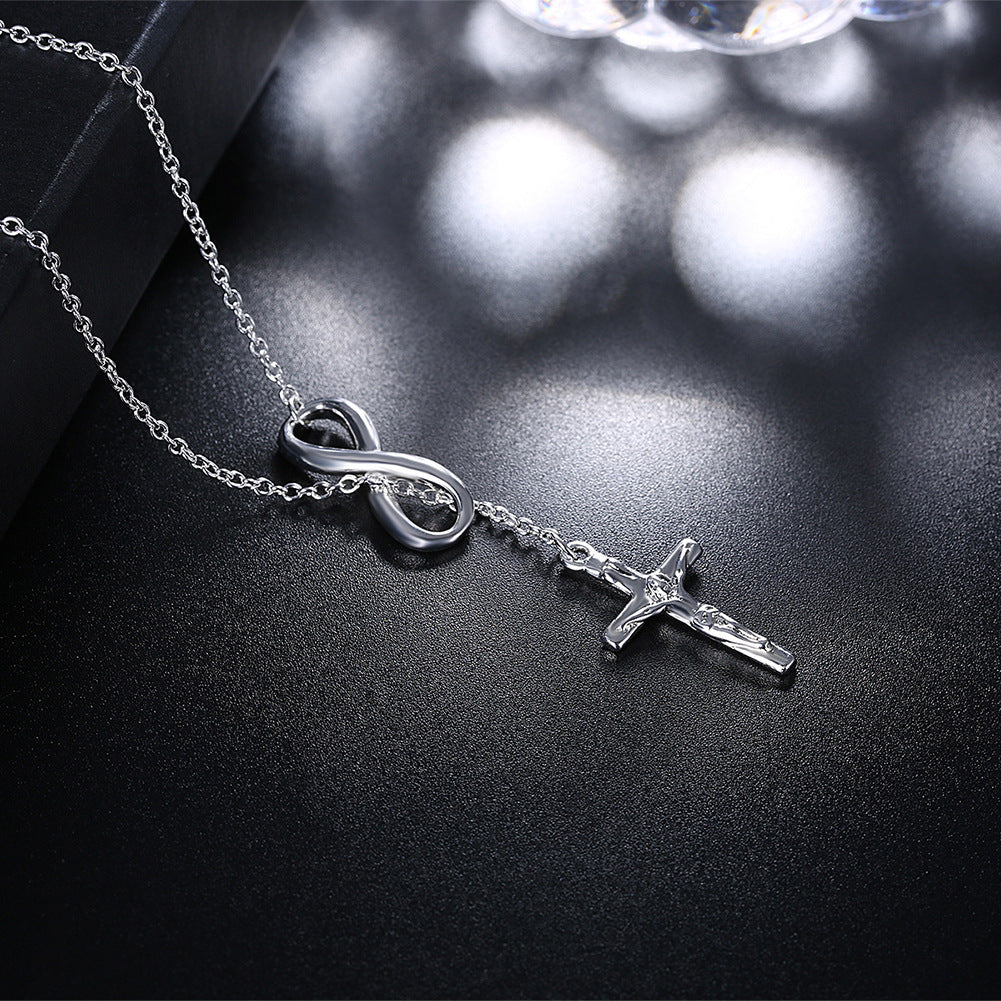 Jesus Cross Pendant with Infinity Logo 