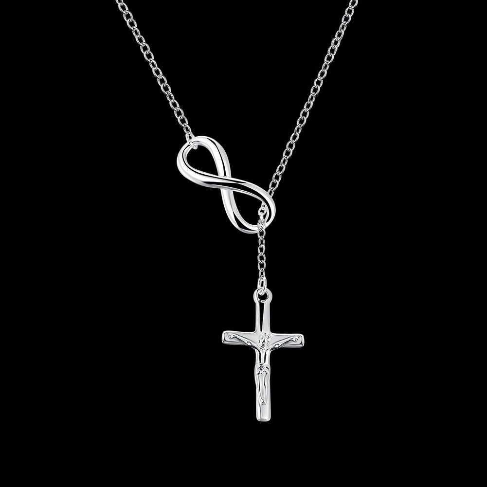 Jesus Cross Pendant with Infinity Logo 