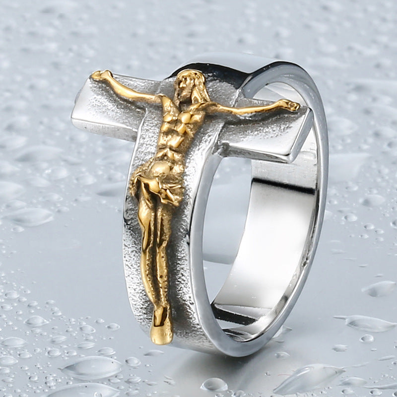 Jesus Cross Trendy Ring