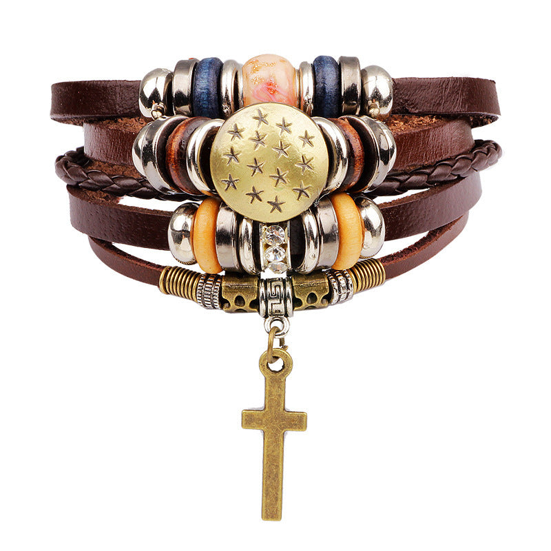 Jesus Cross Braided Bracelet