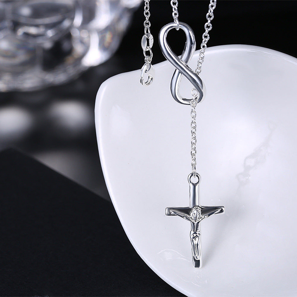 Jesus Cross Pendant with Infinity Logo 