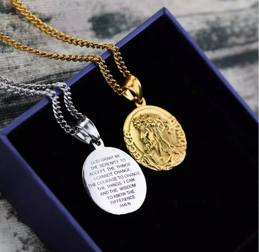 Jesus and Quote Necklace