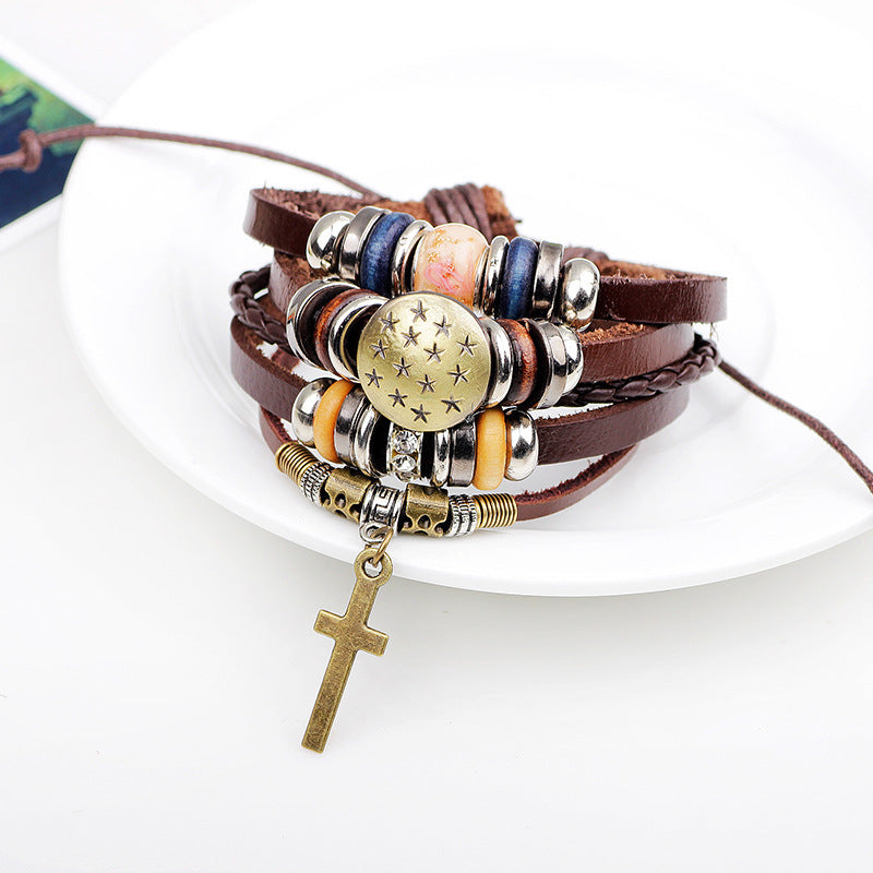 Jesus Cross Braided Bracelet