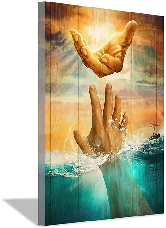 Jesus Stretched Out From Heaven Wall Canvas