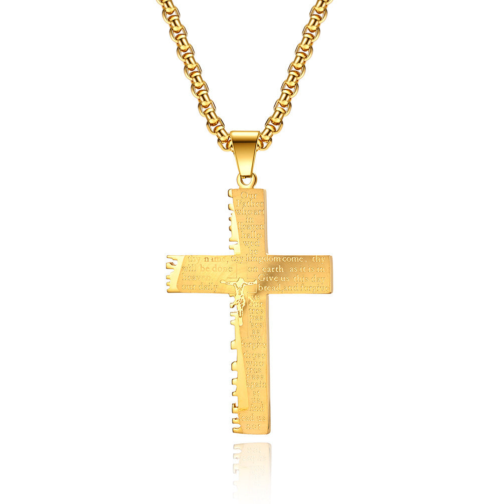 Jesus Cross Necklace With Words